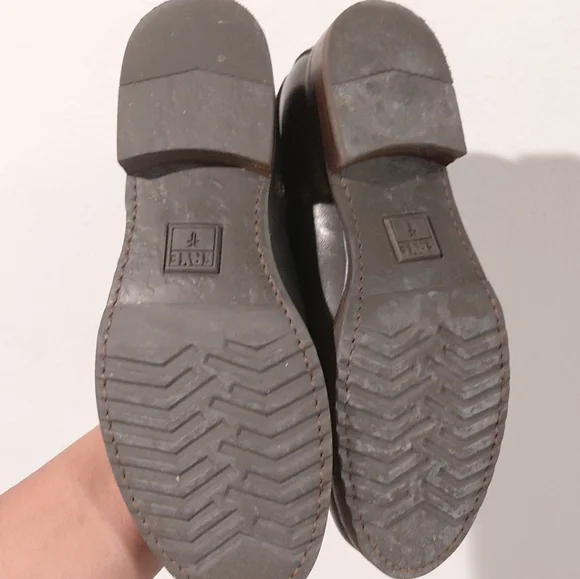 Frye Women's Black Leather Ankle Moto Boots Size 7 - Picture 12 of 12